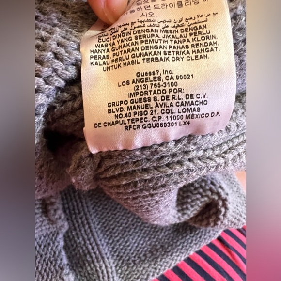 Guess Est 1981 Reg Gray knit sweater turtleneck zip up neck cute warm knit XS - Picture 13 of 16